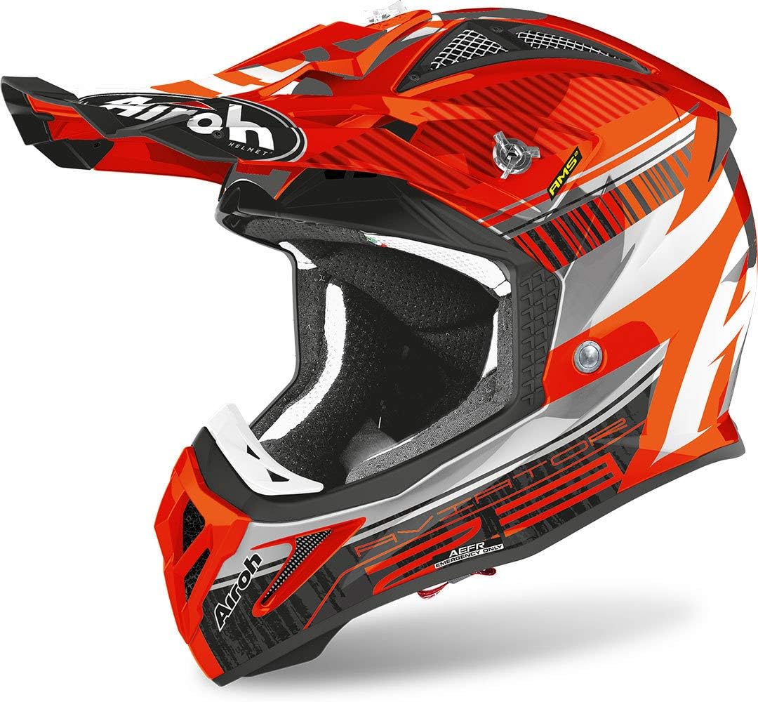 CASCO AIROH AVIATOR 2.3 NOVAK CHROME ORANGE M : Amazon.it: Auto e Moto