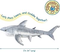 Vista 2 de Sammy The Shark - Peluche de 36 pulgadas de largo, color blanco