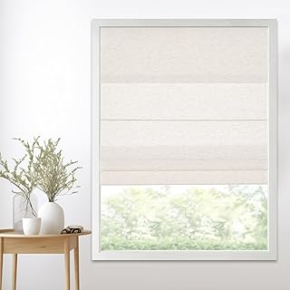 Persilux Cordless Light Filtering Roman Shades for Windows,Natural Woven...