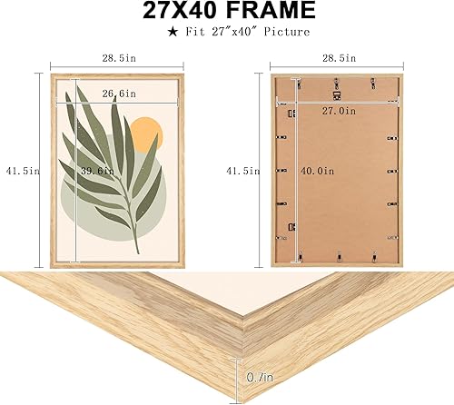 Vista 137 de GULETHUN Marco de fotos de 24 x 36 pulgadas, marco para póster blanco, decoración del hogar, marcos naturales de galería, formato horizontal