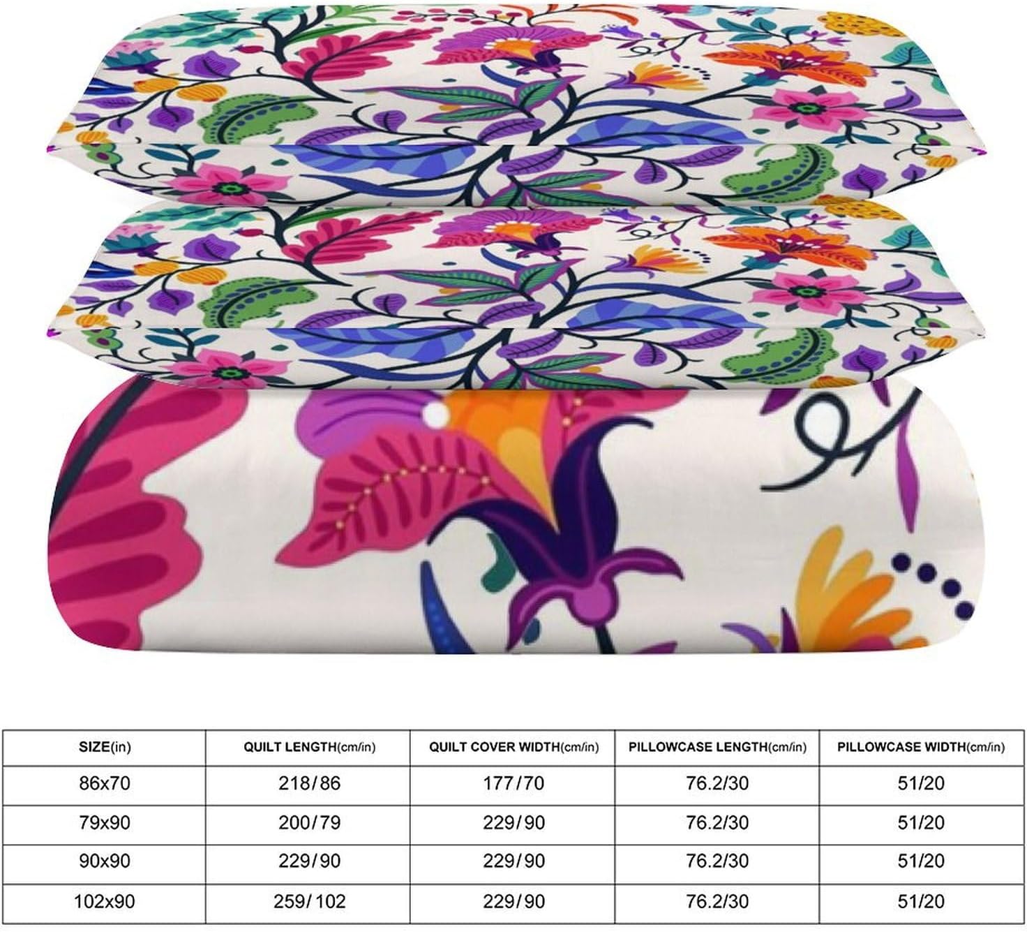 Watercolor Rainbow Colorful Dragonfly Duvet Cover Set 3 Piece Queen Size,1 Rustic Vintage Bohemia Abstract Flower Leaves Duvet Cover&2 Pillowcases(No Insert)