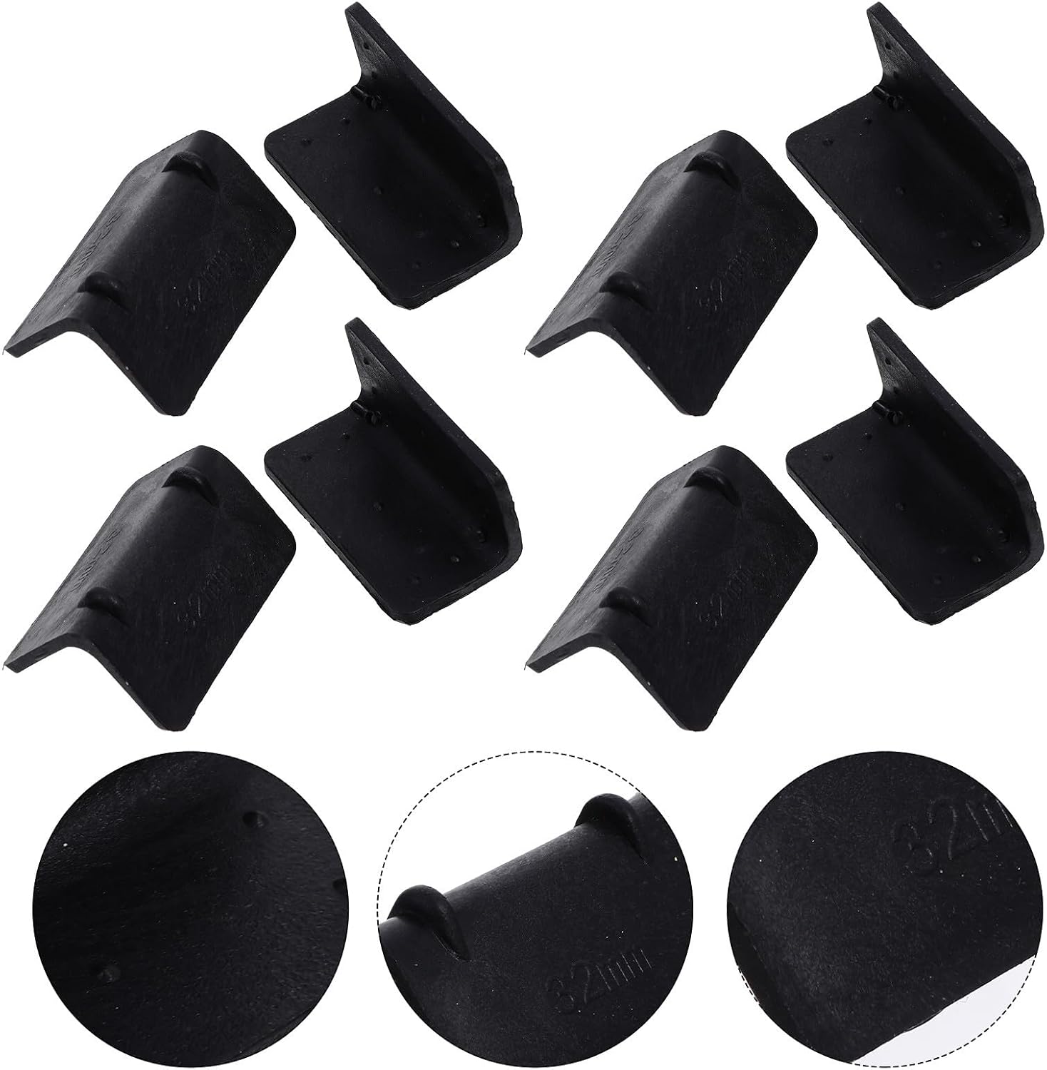 Generic 100pcs Black Plastic Corner Protectors for Straps Pallet Edge Guards Load Protectors Cargo Packaging Dunnage for Industrial Shipping