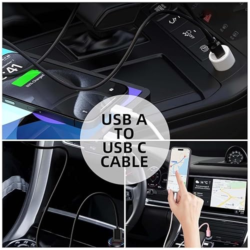 Miniatura 2 de Cable Carplay de coche USB A a USB C de carga para iPhone 16E 16 15, iPhone 16 15 Pro Max 15 Plus cargador MacBook AirPro, iPad Pro 12.9 11