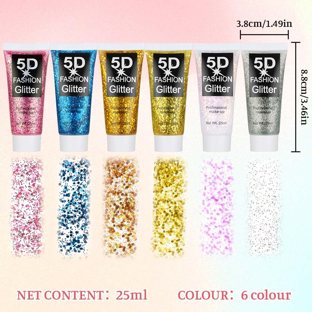 AYBUY 6PCS Body Glitter Gel - Image 2
