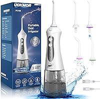Vista 10 de Flosser dental de agua para dientes: limpieza y hilo dental con 3 modos de 30 a 100 psi, Ipx7 impermeable portátil recargable irrigador oral