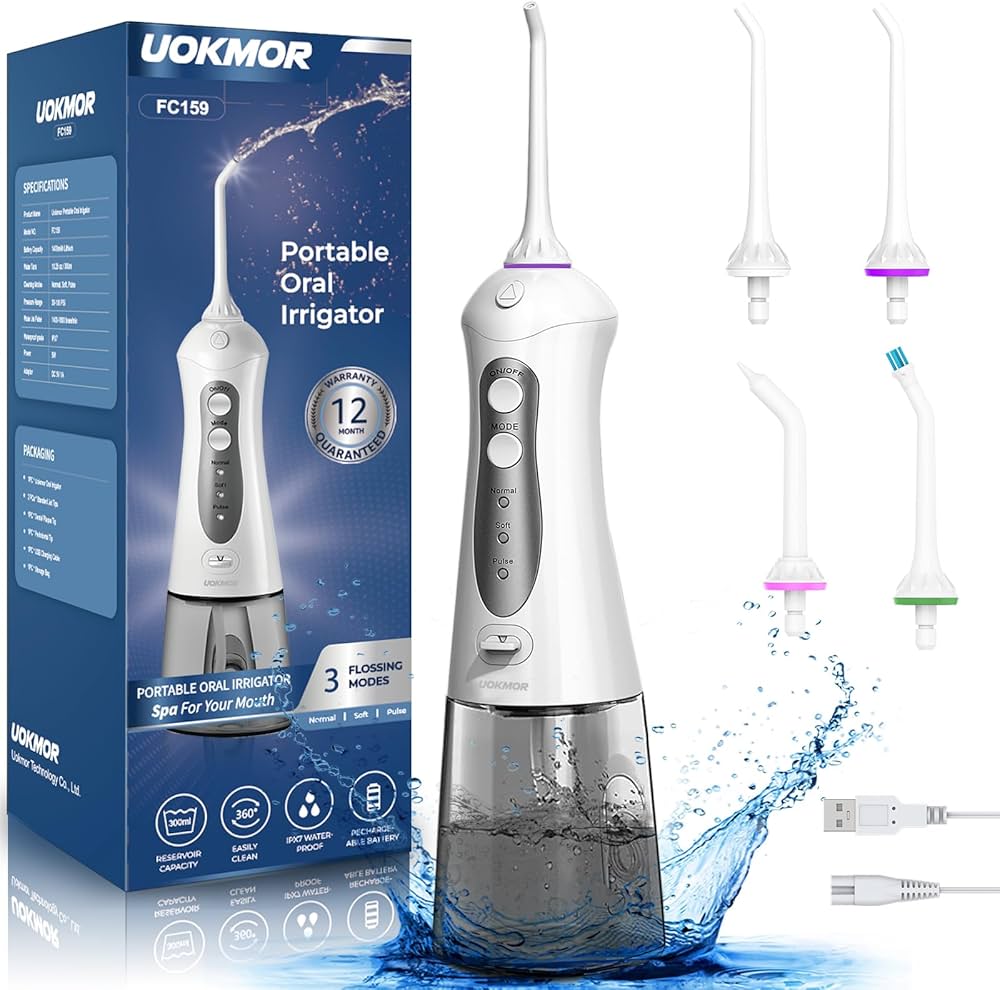 Cordless Water Flosser for Teeth Professional Water Teeth Cleaner Picks Dental Oral Irrigator with 3 Modes