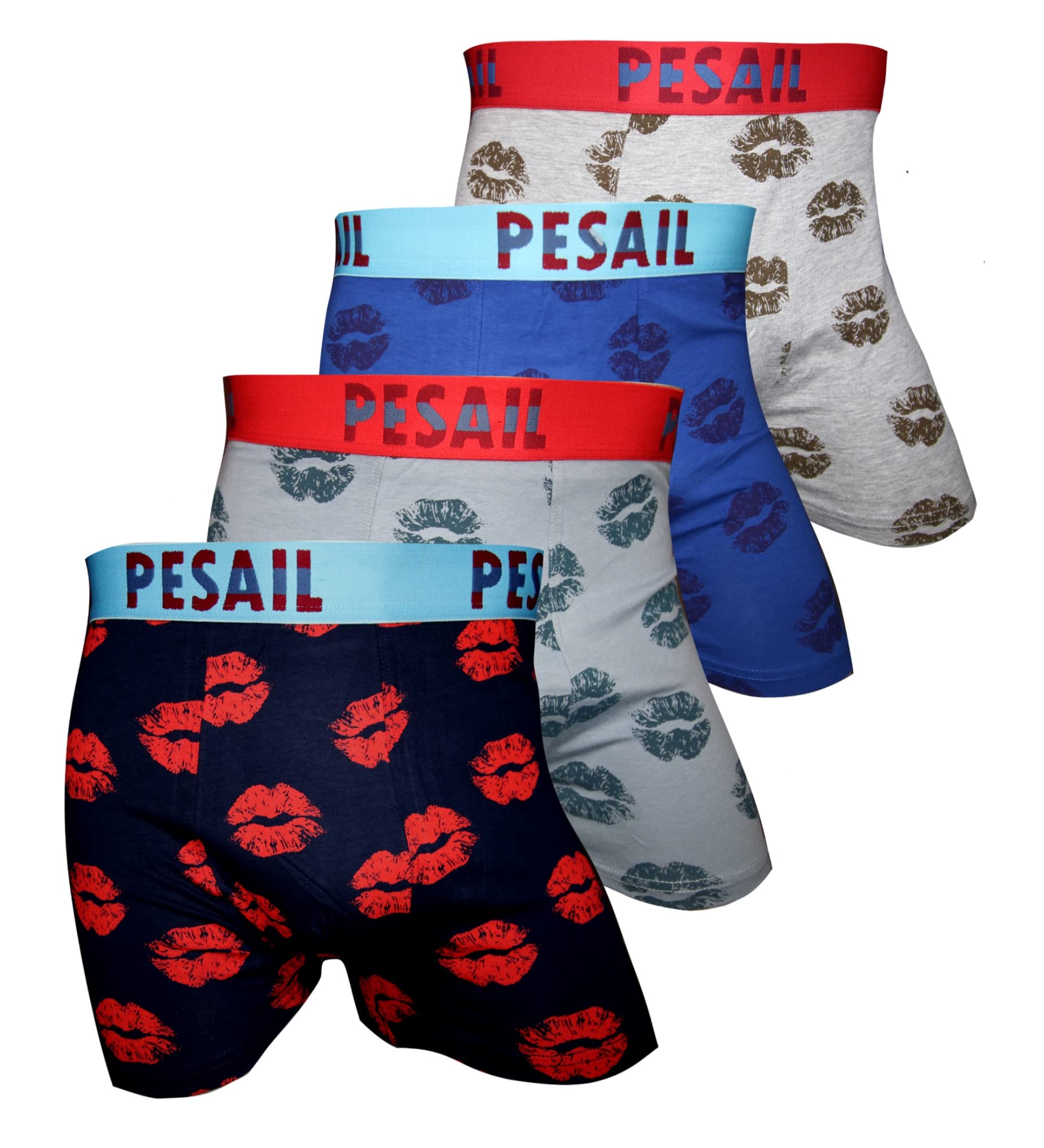 Pack De 4 Calzoncillos Bóxer Color Of Kiss - Estilo Moderno, Cómodos, Para Hombre