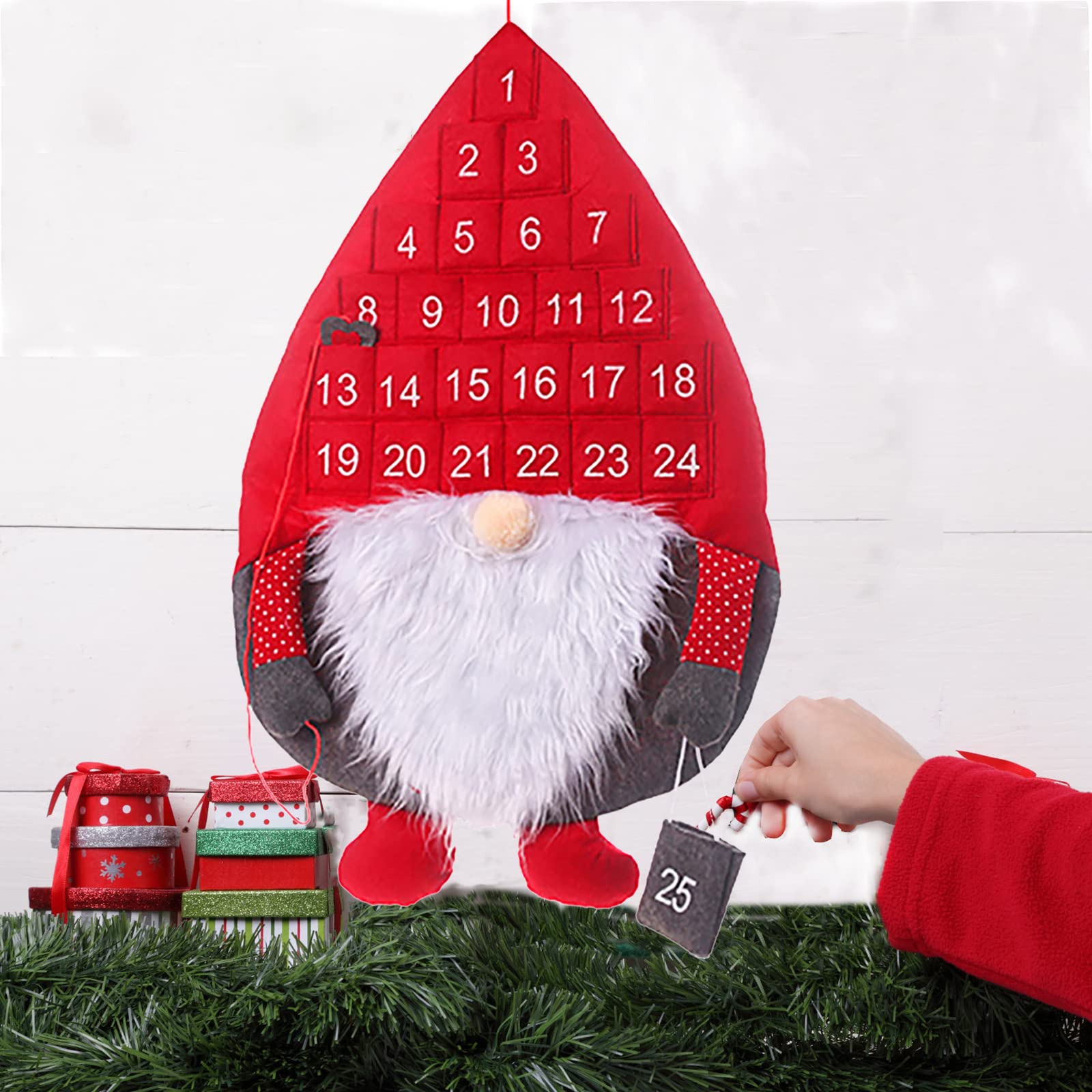 Amazon.com: TOPZEA Christmas Advent Calendar 2023 Gnome Wall Hanging  Countdown to Christmas Calendar with Pockets 25 Day Empty Advent Calendar  to Fill, Reusable Felt Santa Calendar for Christmas Tree, Door Decor :