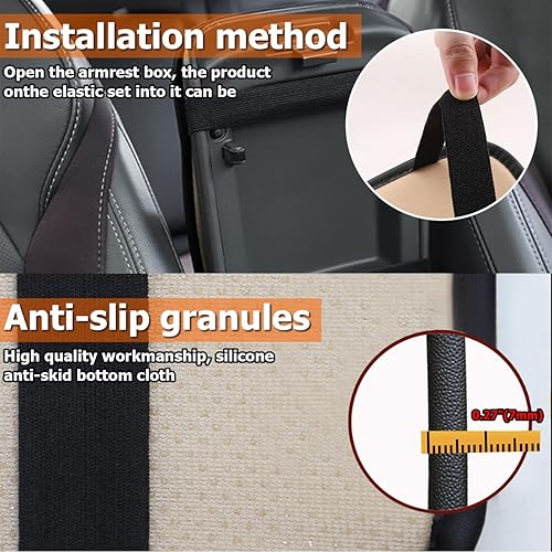 Miniatura 5 de Funda para consola central de automóvil, de piel sintética, para reposabrazos, accesorios interiores, impermeable, antideslizante, protector de caja