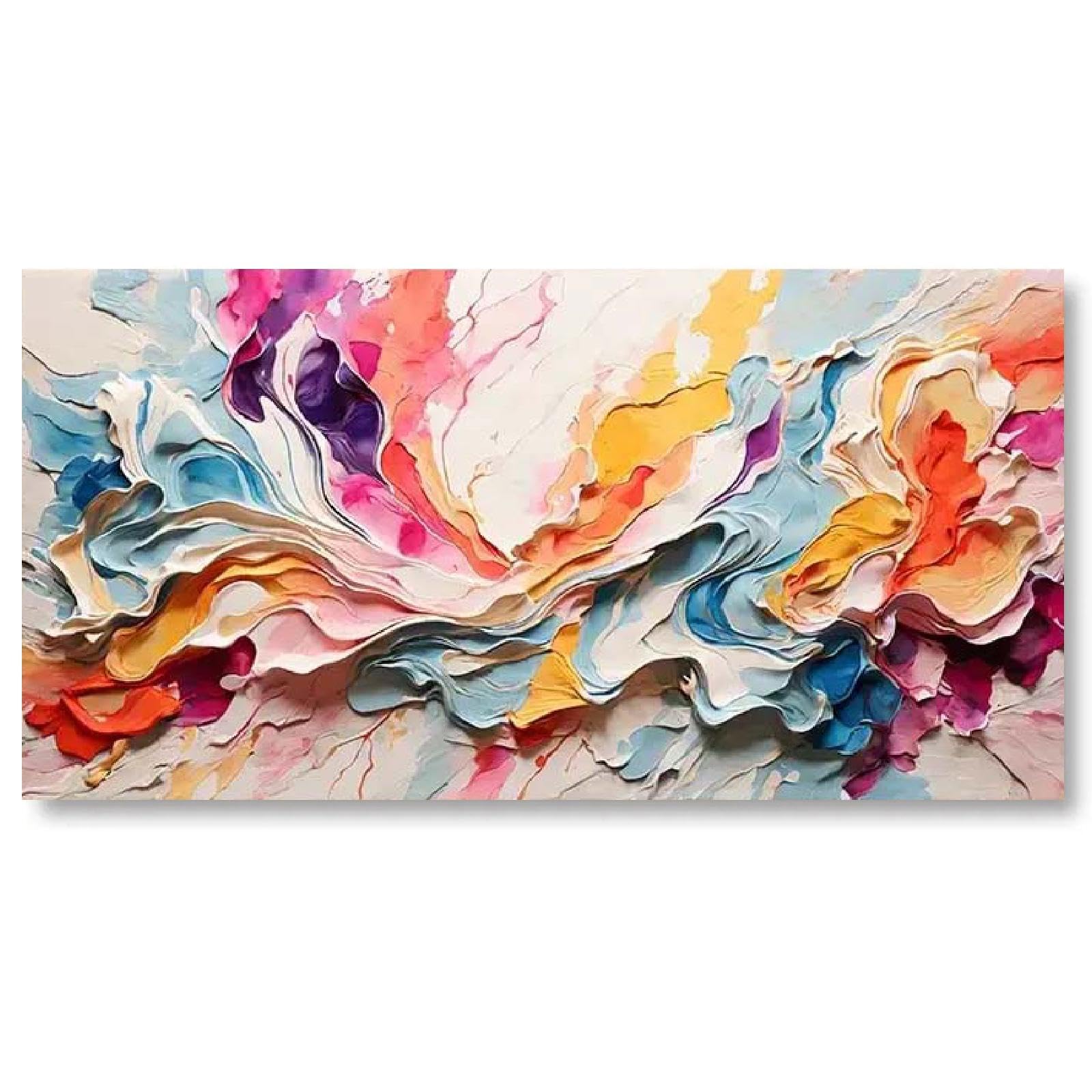 Leinwand Bilder Abstrakt Bunt Kunst Poster 200x100 cm Modern Leinwandbild Groß XXL Wohnzimmer Schlafzimmer Wandbild Kunstdruck Wandbilder Canvas Desing Wand Bild auf Leinwand Ohne Rahmen