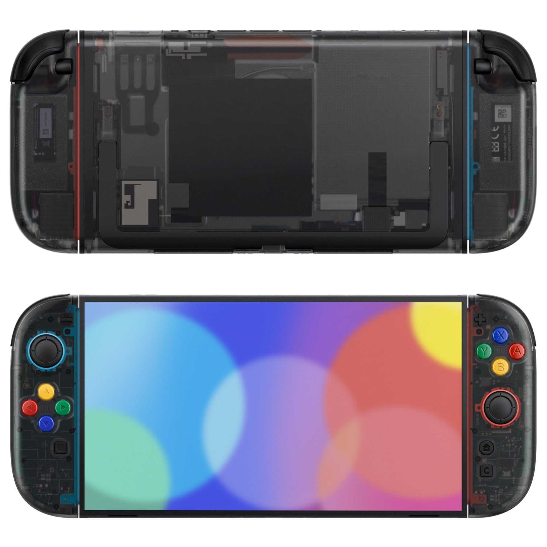 eXtremeRate DIY-Ersatz Shell Set für Nintendo Switch 2 Joycon/Console, Essence Version, Transparent Schwarz