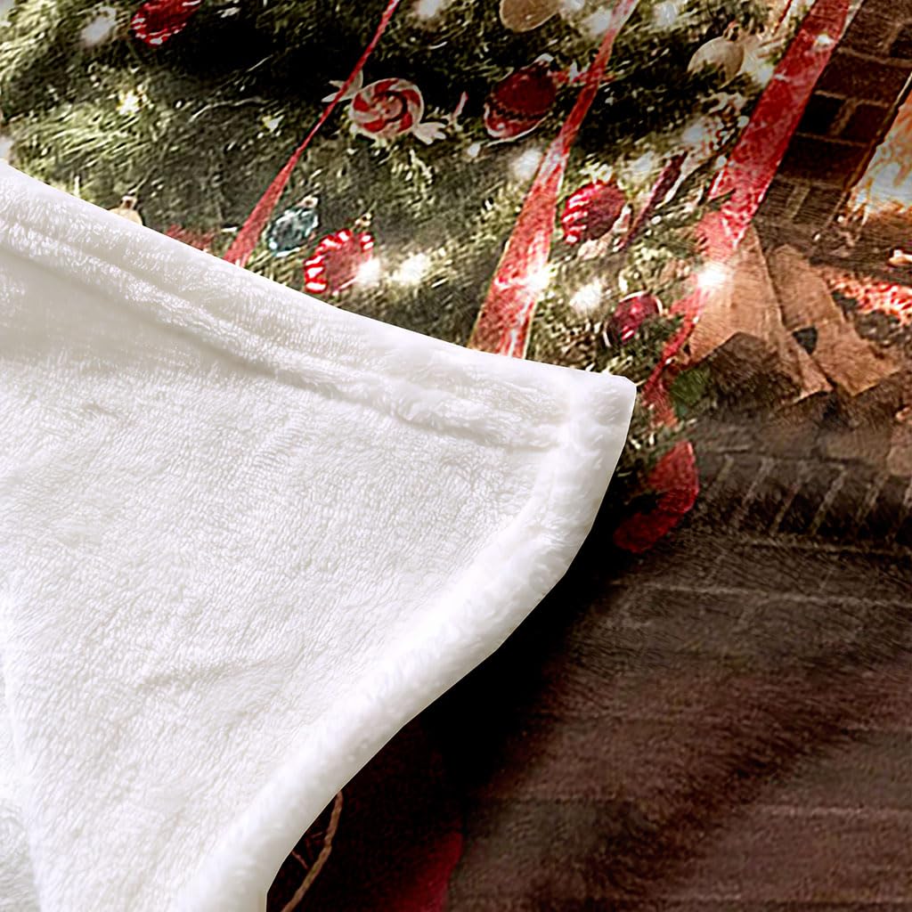 Manta De Franela De Microfibra 180X220Cm Manta De Felpa Suave para Sofá Cama 3D Decoraciones Navideñas Impresión Patrón Polar Invierno Gruesa Y Esponjosa Caliente Transpirable