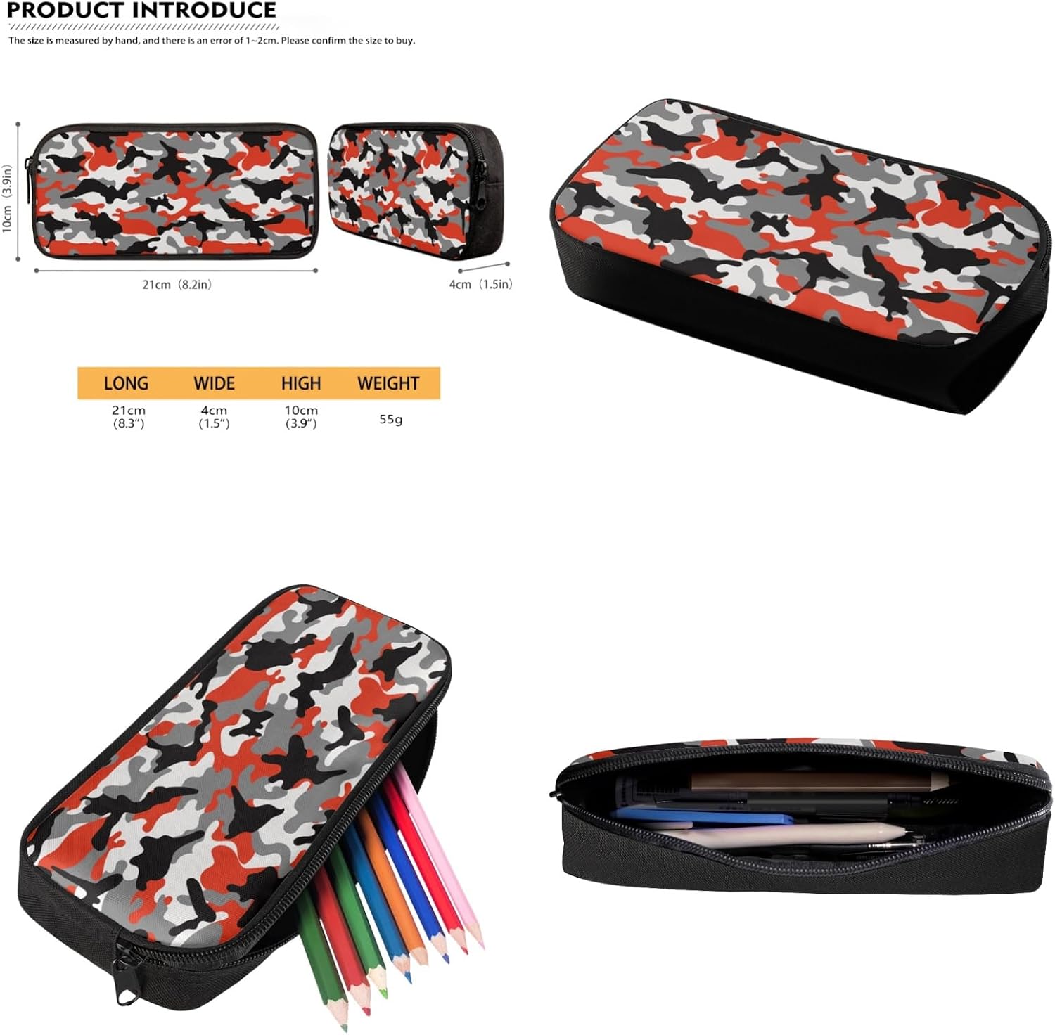 Camo Boys Backpacks for Middle School Elementary, Casual School Bags Bookbags Daypacks with Lunch Bag Pencil Box Water Bottle Holder 4-in-1 Set Travel Bag Accessories