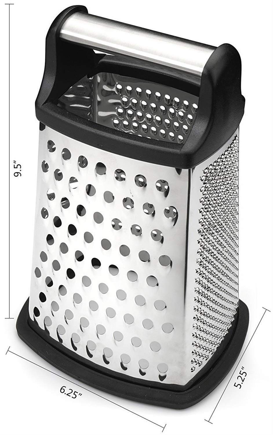 Grattugia professionale a 4 lati, in acciaio inox, 24,4 cm, per grattugiare zenzero e verdure