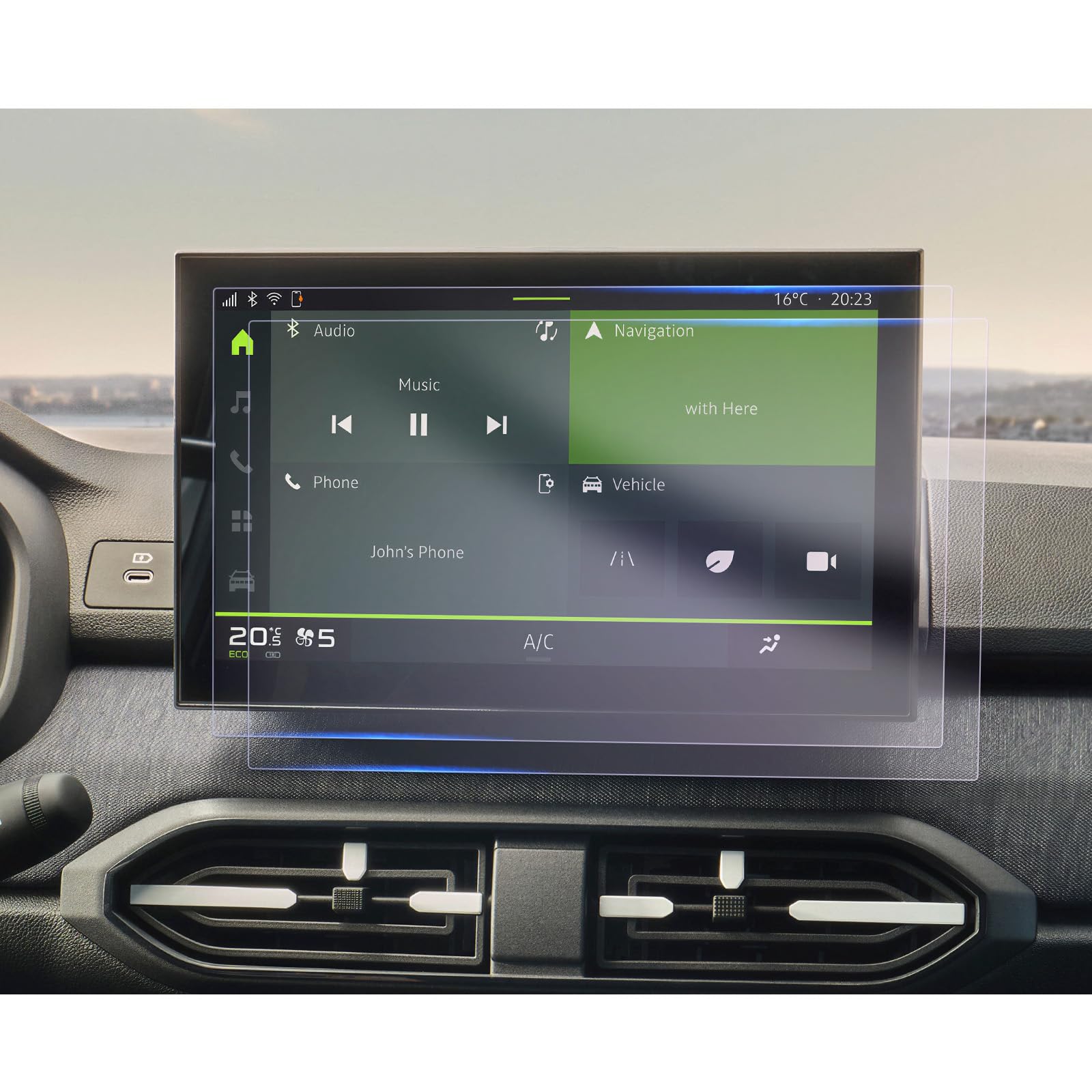 GAFAT [2 PZS] Dacia Sandero 3 / Stepway | Jogger 2026 2027 10" Navigation Protector de Pantalla, Nuevo Facelift Sandero iii Nano Protector para 10" Media Nav Display Accesorios, 6H Antiarañazos