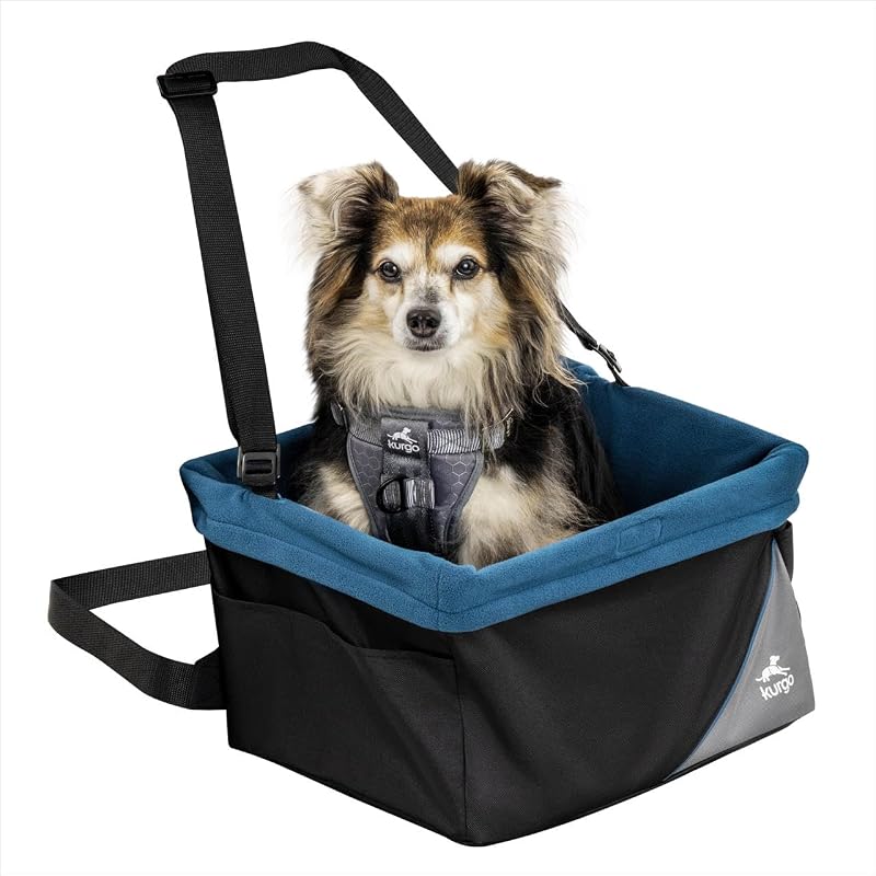 Rover Pet Booster Seat for Small Dogs or Cats, Front & Rear Dog Car Seat, Carrier Carseat for Pets, Dog Seatbelt Tether, Helps with Canine Car Sickness