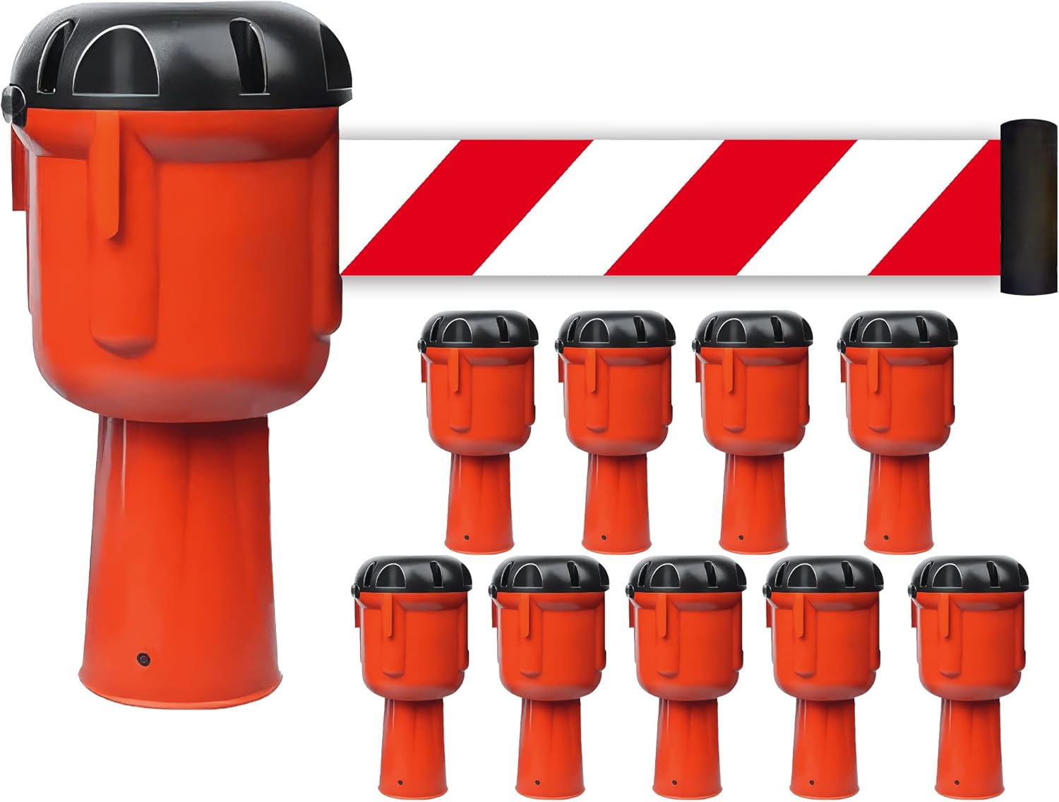 Electriduct Traffic Cone Topper - 9 Meters / 29.5 Feet Retractable Belt - Orange