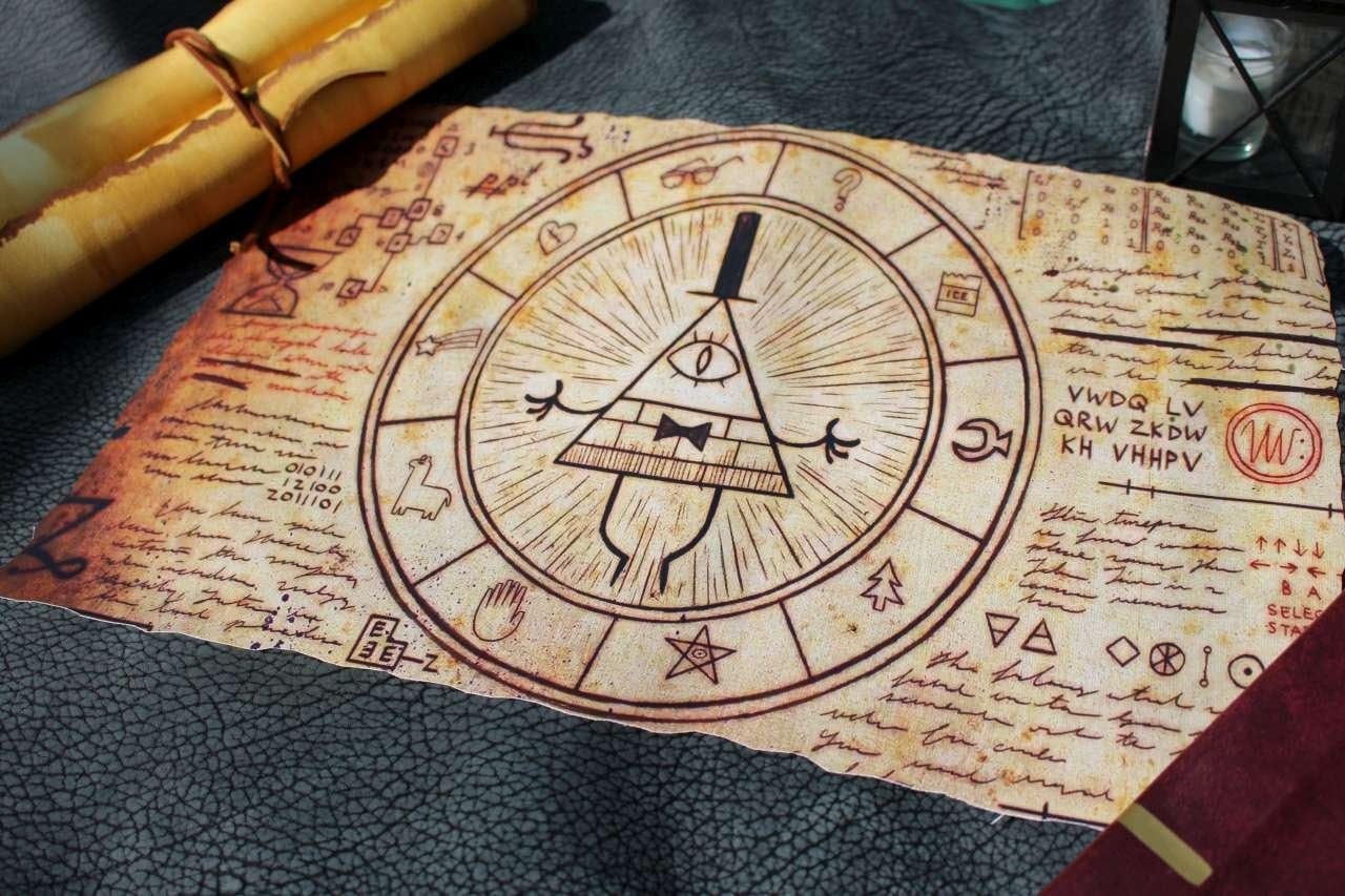 Gravity falls Bill Cipher Magic Summoning Scroll