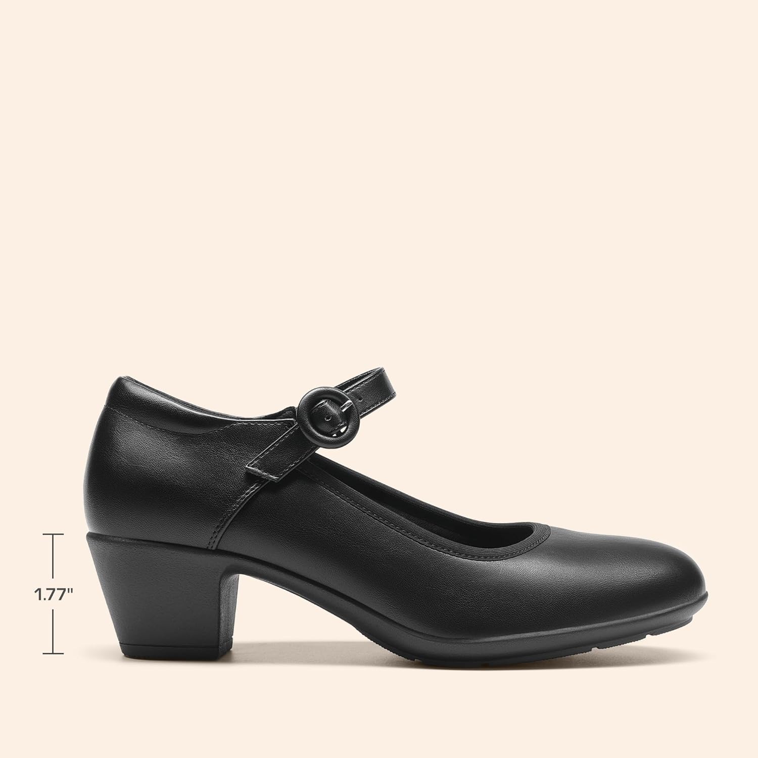DREAM PAIRS Mary Jane Shoes Women Low Chunky Heels Closed Toe Pumps Comfortable Work Business Dress Shoes - Image 3