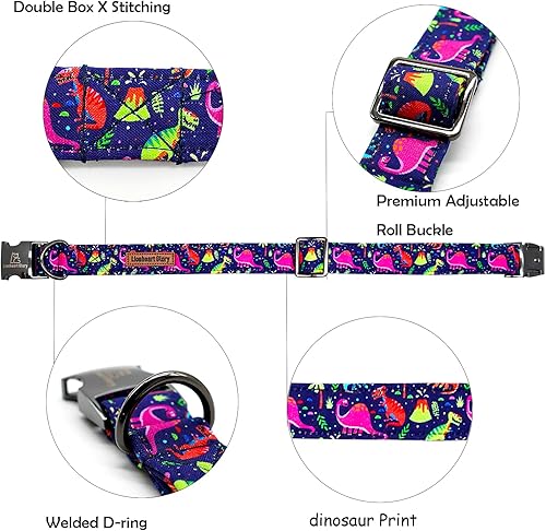 Miniatura 2 de Lionheart glory Collar de perro, collar azul para perros pequeños, collar de dinosaurio ajustable para perros pequeños, regalo para mascotas