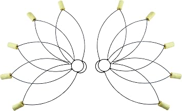 Flower Fire Fans Pair/Set of 2 / - Made with Aramid Fabric for Dancers 5 Wicks 2 Inch Aramid Fabric for Performances for Festival Practice Flow Spinning Belly Dance Lotus Flower