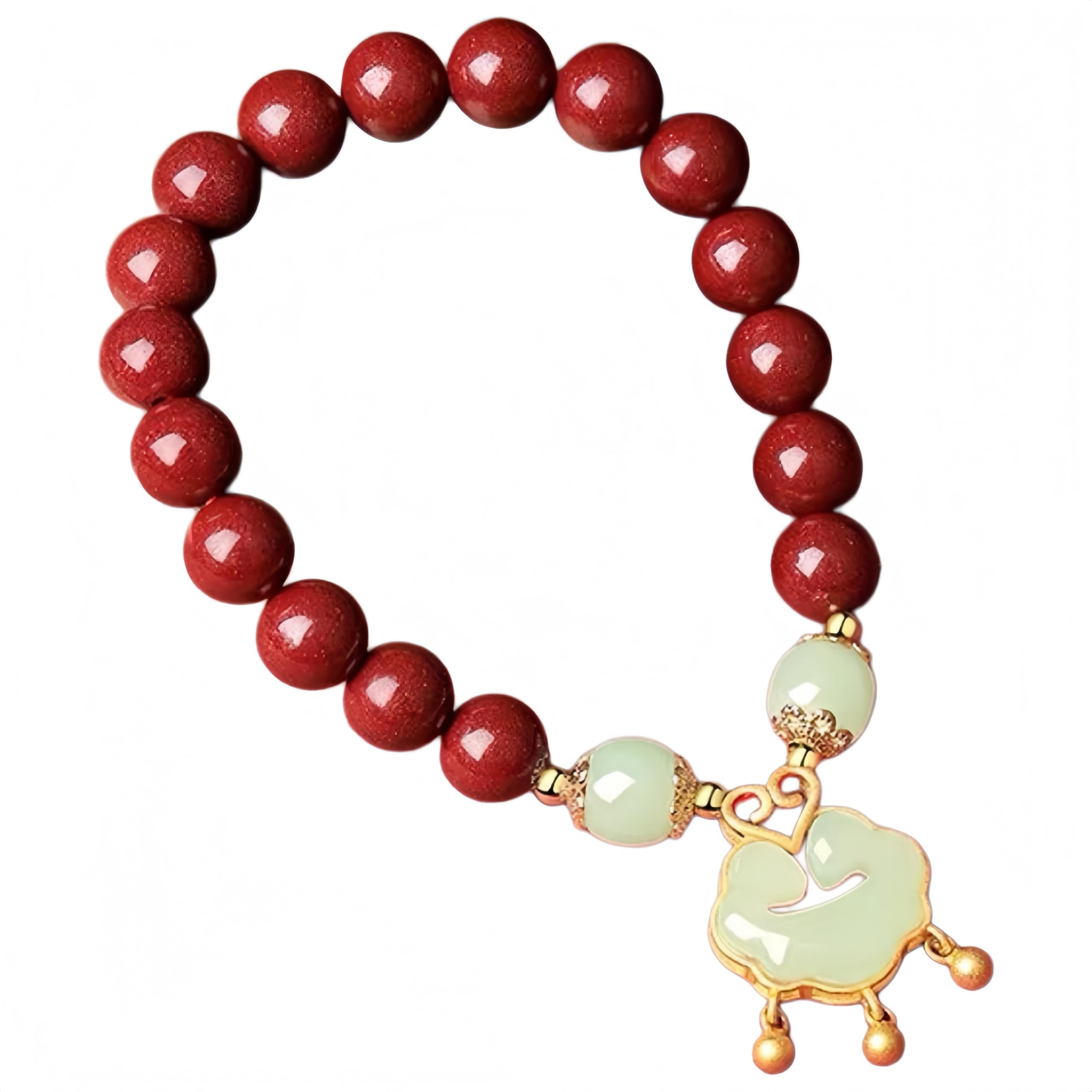Bracciale Elastico Bracciale In Cinabro Da 8mm Rosso Scuro