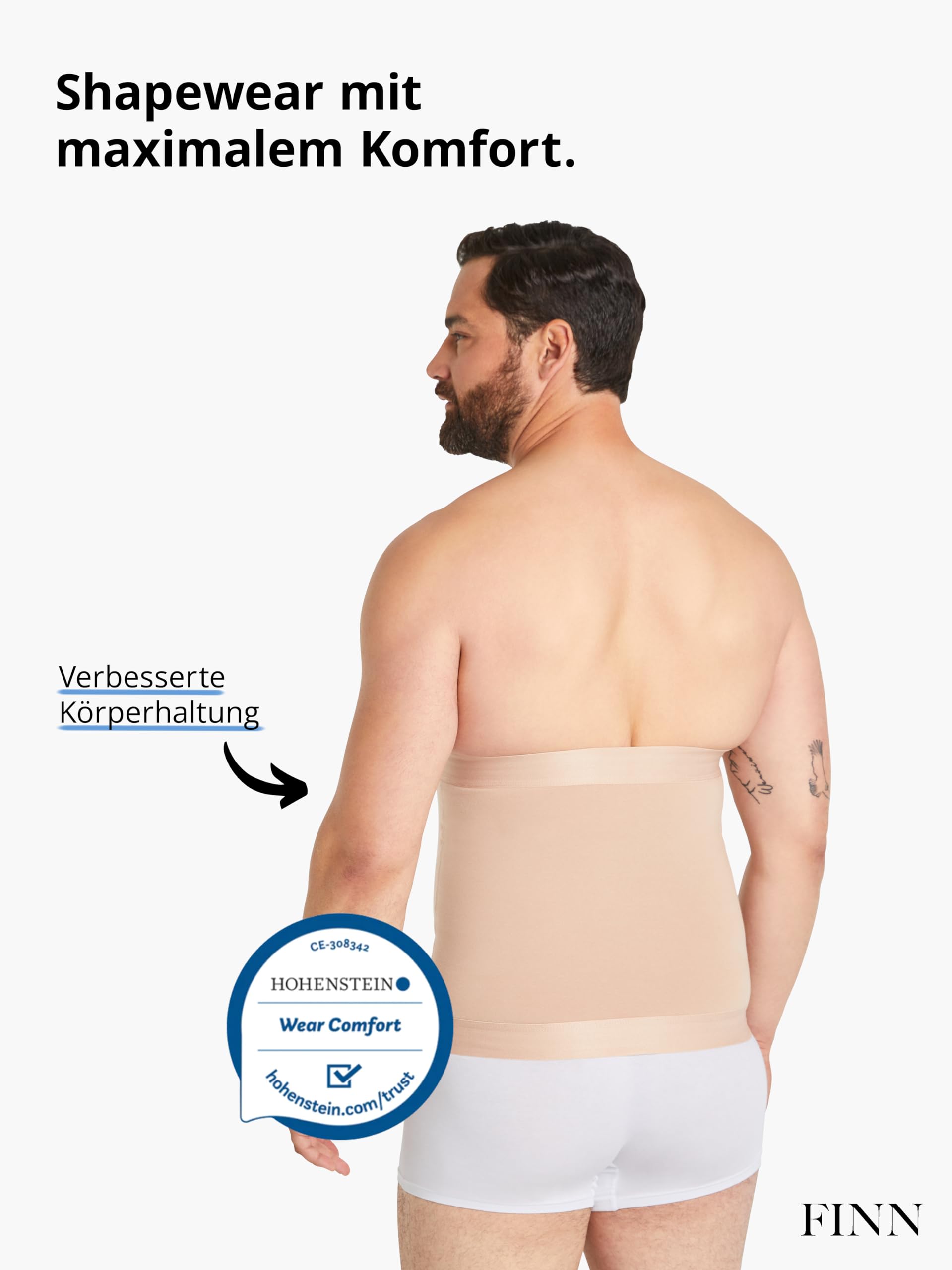 FINN Faja Reductora para Hombres - Cinta Modeladora de Barriga de Algodón - Potente Moldeador de Cuerpo para un Abdomen más Plano