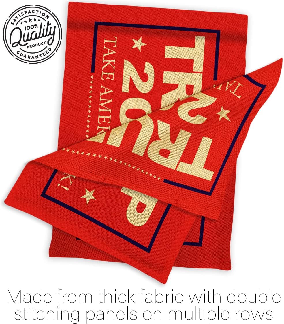 Take America Back 2024 Burlap House Flag - Pack Patriotic Vote President Democrat Republican Tea Party United State American Election USA Vintage Applique - Garden Yard Gift 28 X 40
