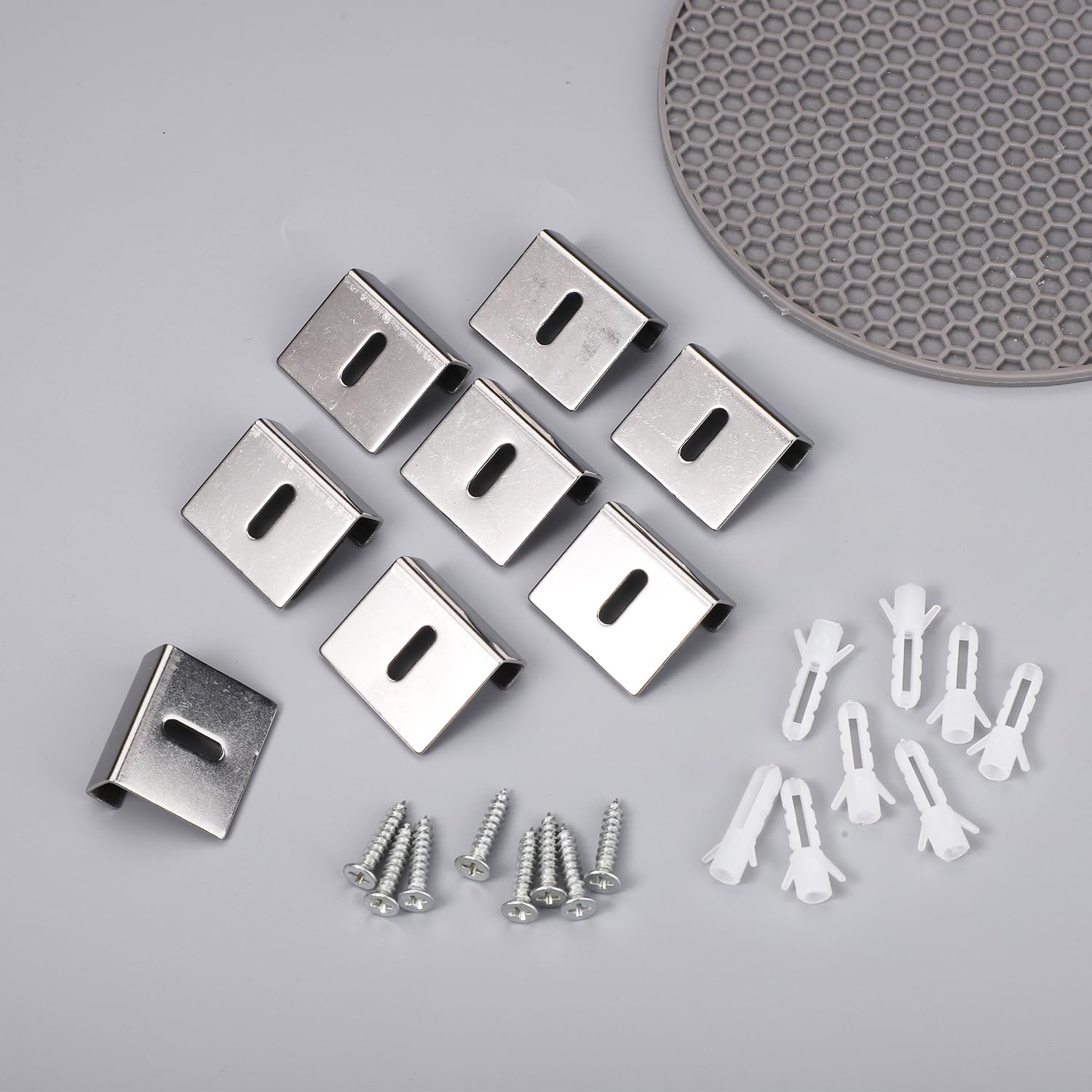 16 Stück Spiegelhalter-Clips – Aus Edelstahl 304, Mit Schrauben & Gummipads Für Rahmenlose Spiegel (3,7 X 2,5 Cm)