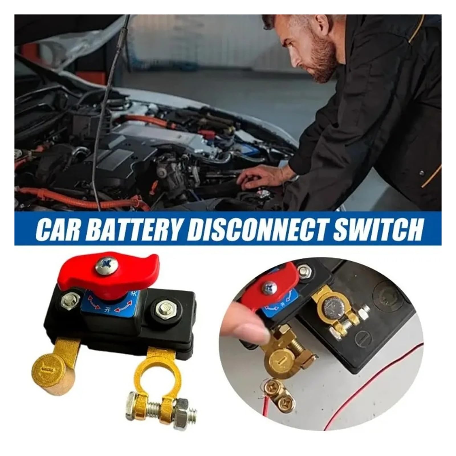 12 V/24 V Rotatable Battery Disconnect Switch, zabezpieczenie przed wyciekiem, do samochodów ciężarowych, kamperów, łodzi (A)