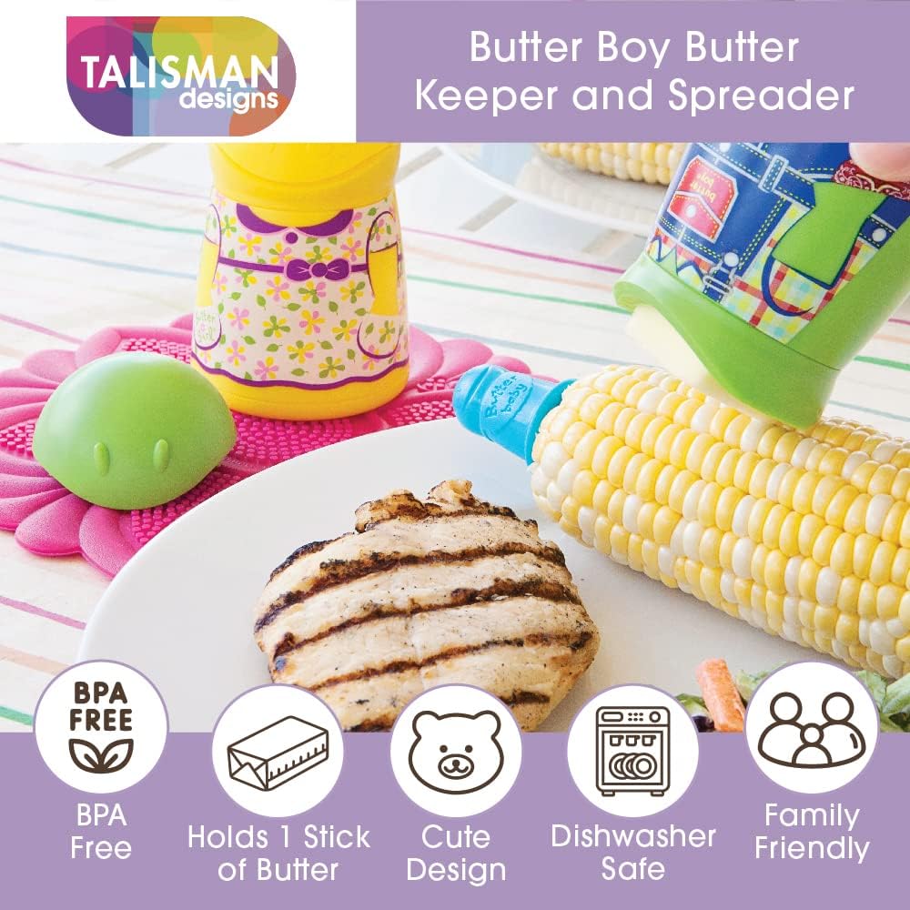 Talisman Designs Butter Boy Butter Keeper & Spreader, Green