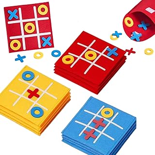 12 Piezas Fieltro Juego De Mesa Juguete, Mini Juego De Mesa Juguete, Tic TAC Toe Juego para Niños, Juego Tres En Raya Fieltro para Niños y Familia