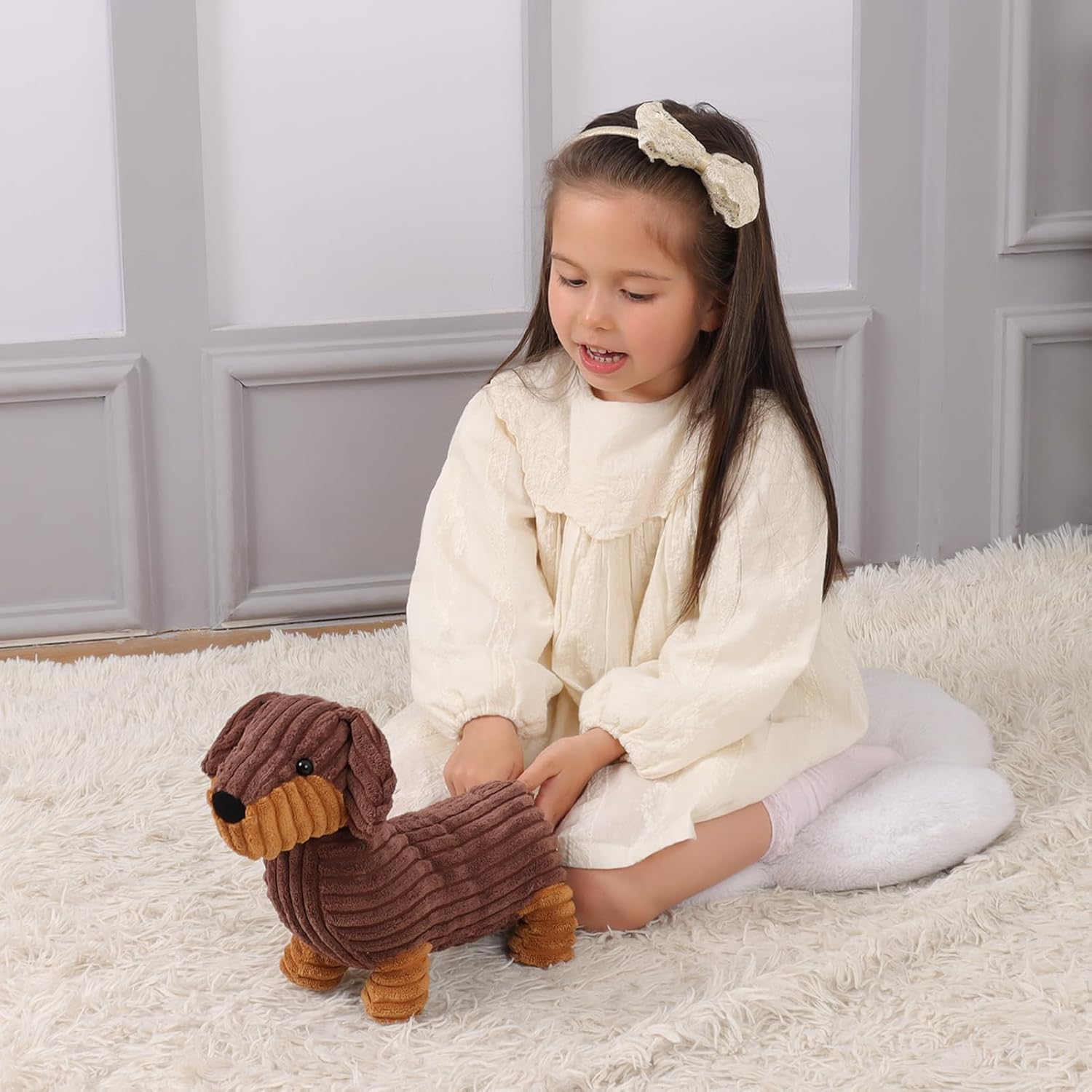 Apricot Lamb Toys Plush Henry Dachshund Dog Stuffed Animal Soft Cuddly Perfect for Child Chocolate Dachshund