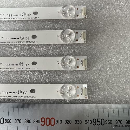 LOCLPCKGYA LED Backlight Strip 10LED Fit For H49MEC3030 HD490DU-EU31 H49MEC3050 H49M3000 LED49K300U NS-49DR420NA8 49_HD490DU-E31 HD490DF-B71(4pcs 10LED For 1 TV)