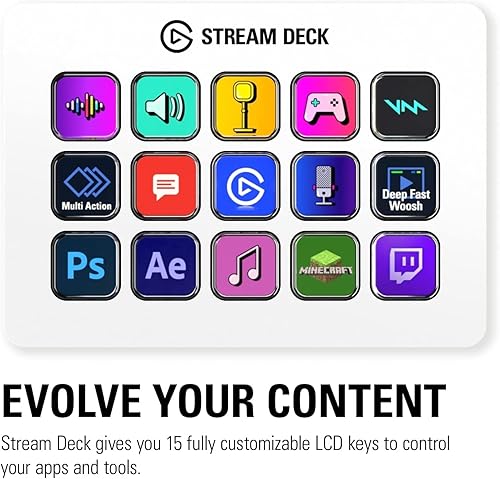 Miniatura 2 de Elgato Stream Deck MK2 Controlador de estudio 15 teclas macro activación de acciones en aplicaciones y software como OBS Twitch YouTube y más
