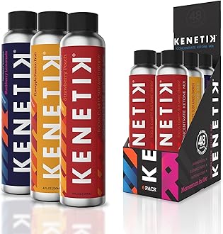 KENETIK Ketone Drink Mix, Exogenous Ketones Blend, Keto, Caffeine & Sugar Free, Vegan Supplement For Clean Energy & Mental Focus, Coffee Alternative with D-BHB - Variety, 6PK