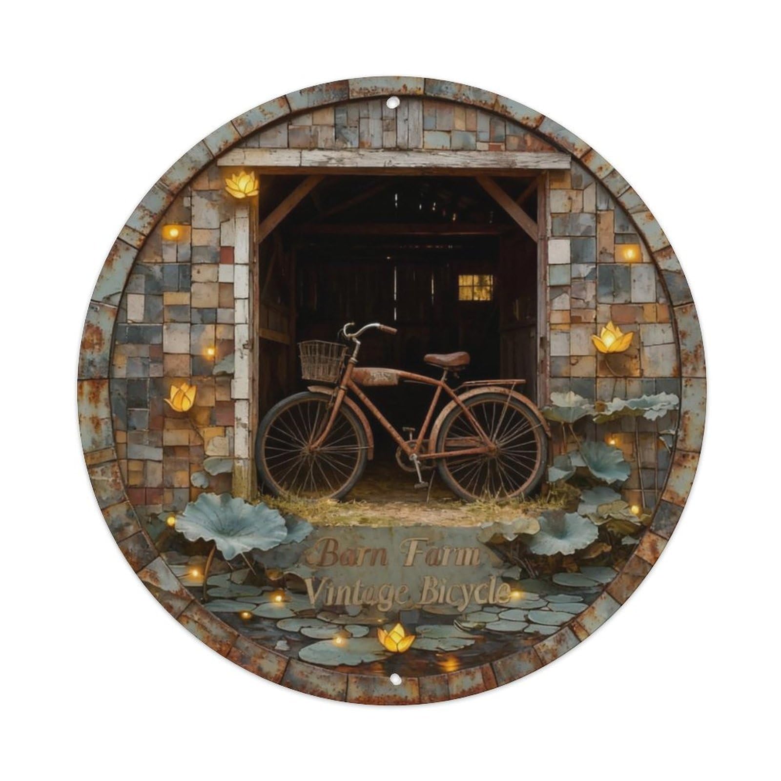 Barn Farm Vintage Bicycle Metal Tin Sign Plaque