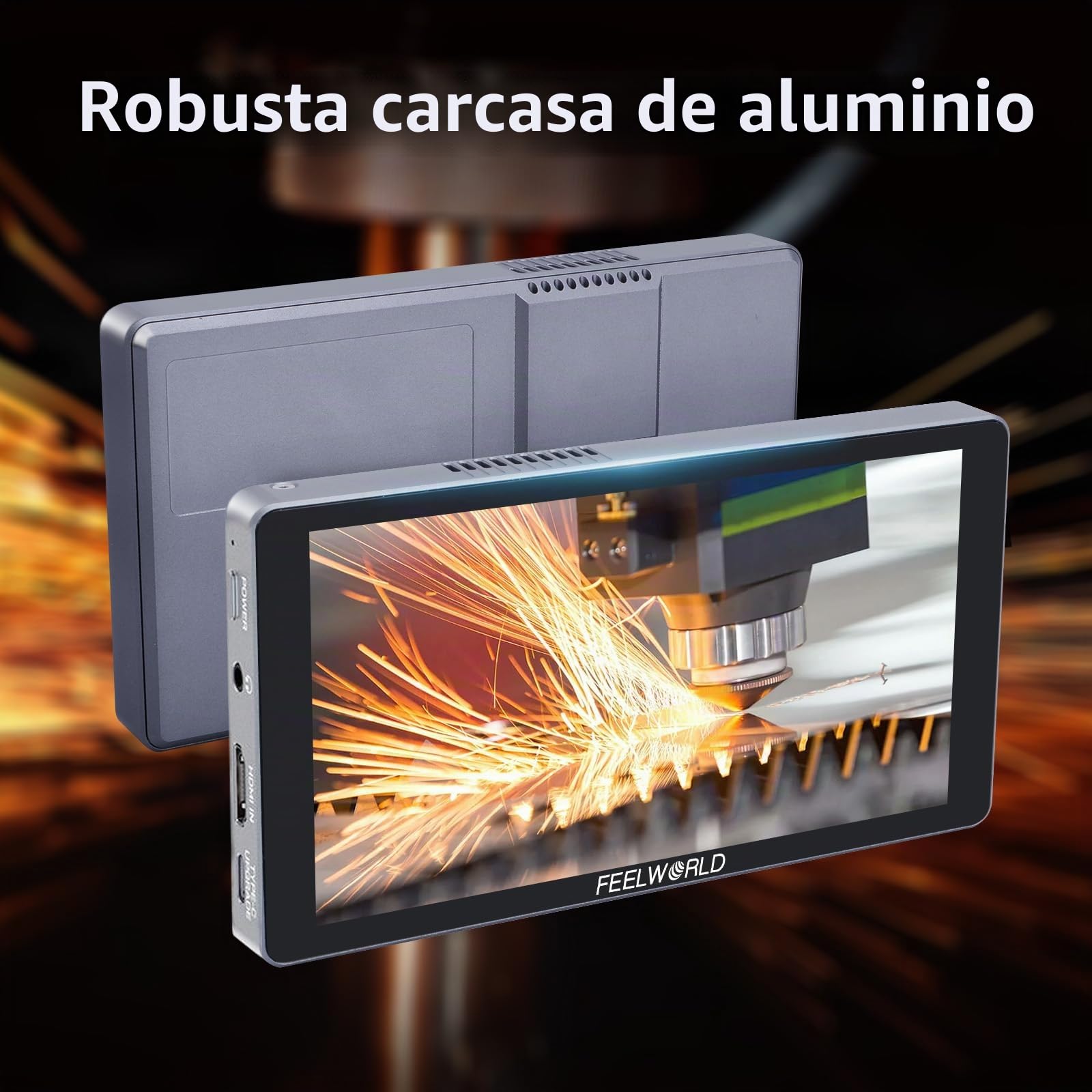 FEELWORLD P6XL 6 pulgadas 1200 nit Monitor de campo para cámara de pantalla táctil, batería integrada 3000 mAh, monitor de cámara CNC, entrada/salida HDMI 4K Full HD 1920 x 1080P, monitor LUT 3D