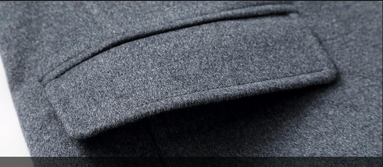 TangDao Long Wool Overcoat for Men Pea Coat Winter Warm Trench Coat