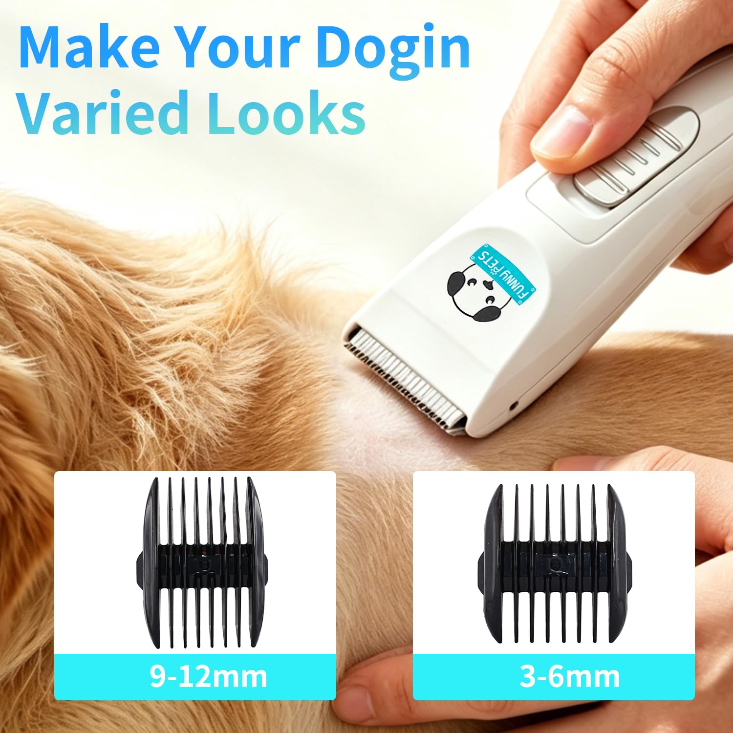 Tife Tondeuse pour chien à faible bruit, kit de toilettage pour animaux domestiques, tondeuse électrique silencieuse sans fil