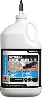 Pourable Gray Concrete Crack Filler - Light Gray, Liquid Cement Crack Filler, Sealer, Filler for Driveways, Slabs, Sidewalks, Floors, Garages, & More, Waterproof (Gallon, 1)