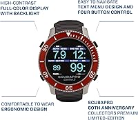 Vista 4 de SCUBAPRO G3 - Computadora de buceo de muñeca, edición del 60 aniversario con Bluetooth y pantalla a color estilo reloj, incluye caja