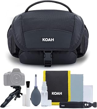 Canon EOS R50 Mirrorless Camera and 18-45mm Lens (Black) Bundle with 128GB SD Card and Camera System Gadget Bag with Accessory and Cleaning Kit (3 Items)