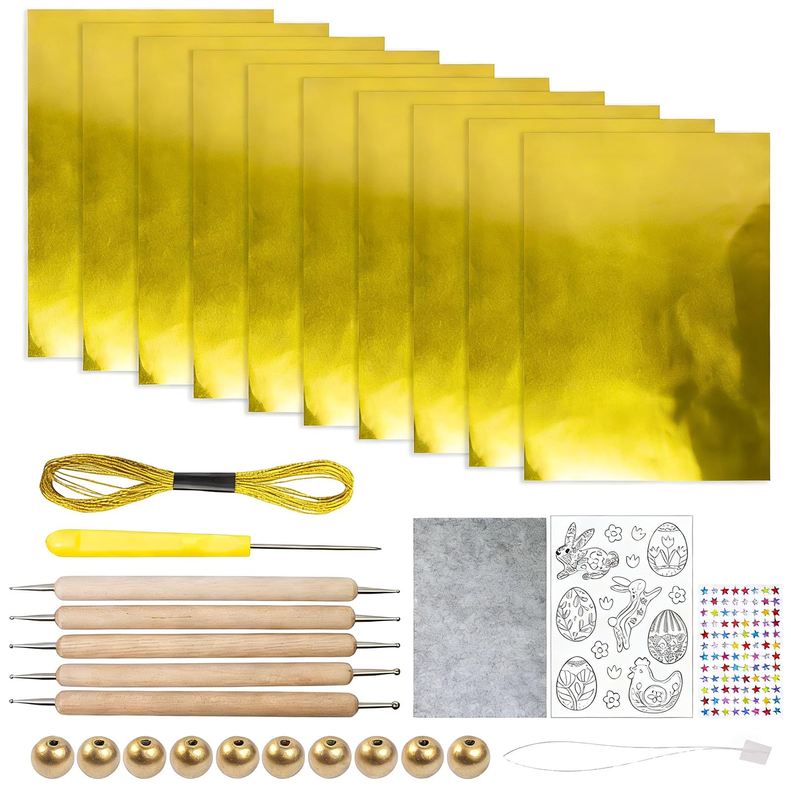Kaeltsyn Embossed Foil Paper Craft for School Projects and Easter Wrapping Easter Oocyte Hangings