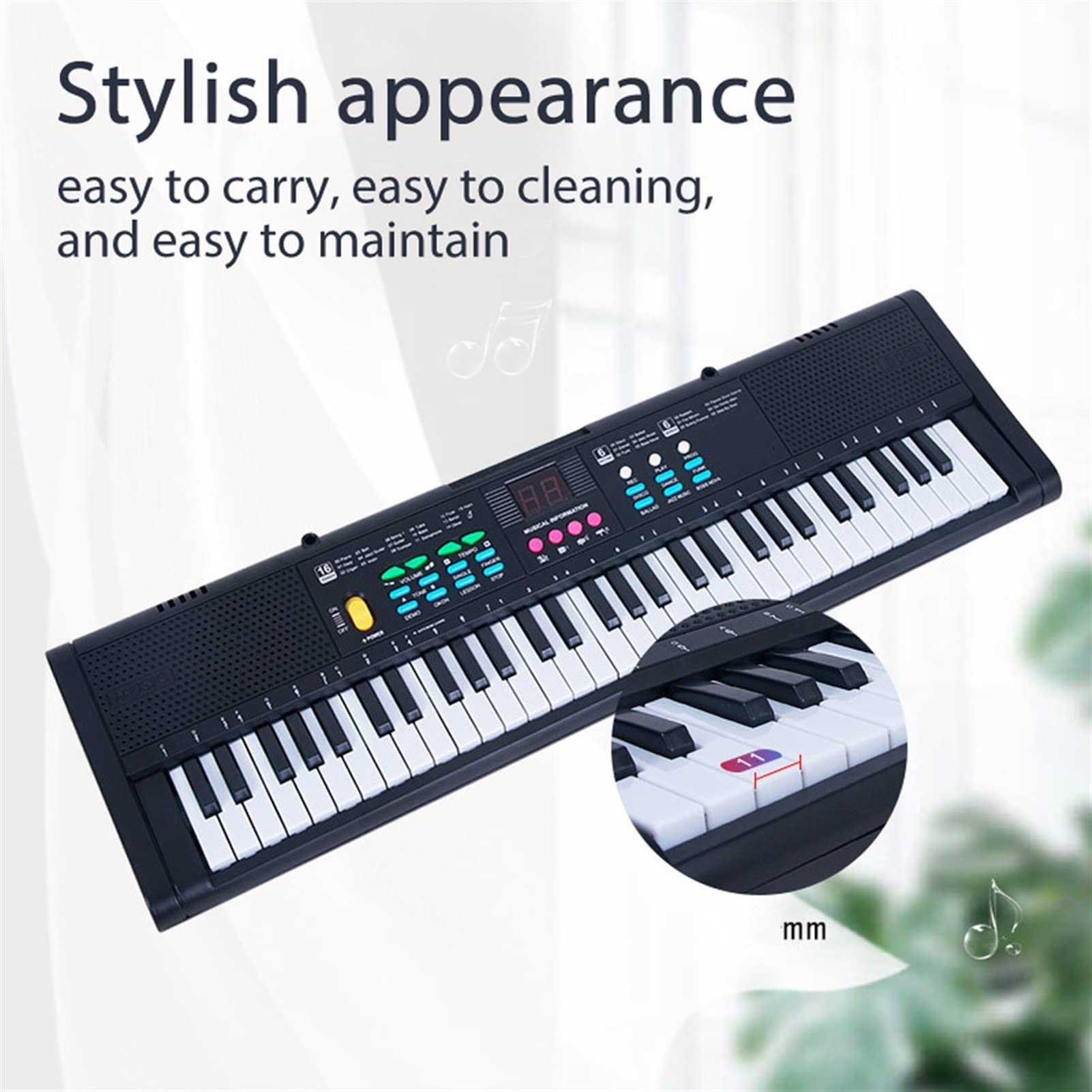 Tastiera Musicale 61 Chiavi Digital Electric Piano Music Tastiera Piano Elettrico Multifunzionale con Tastiera Dell'interfaccia Microfono
