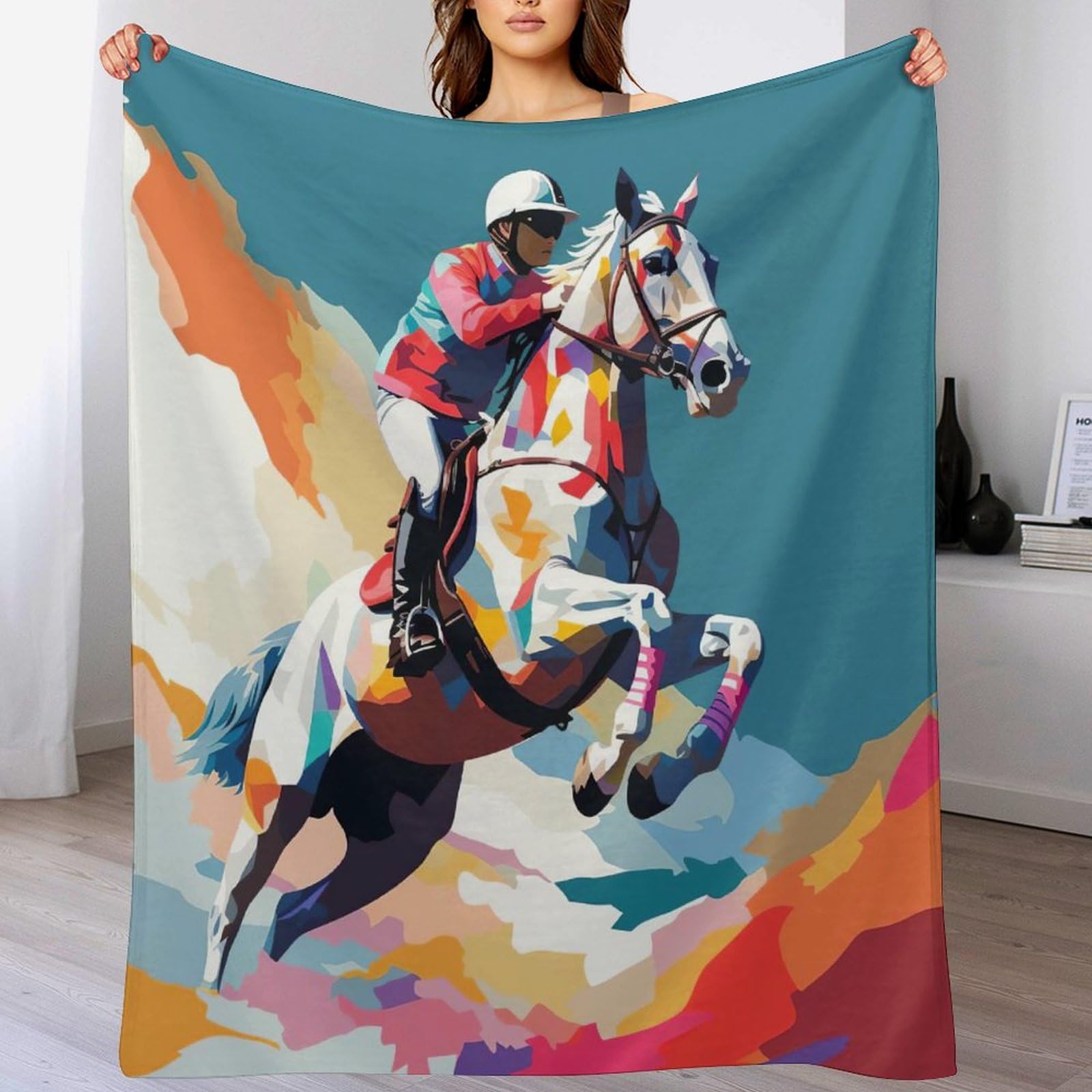 Couverture polaire cheval racing lavable en machine pour éliminer le froid
