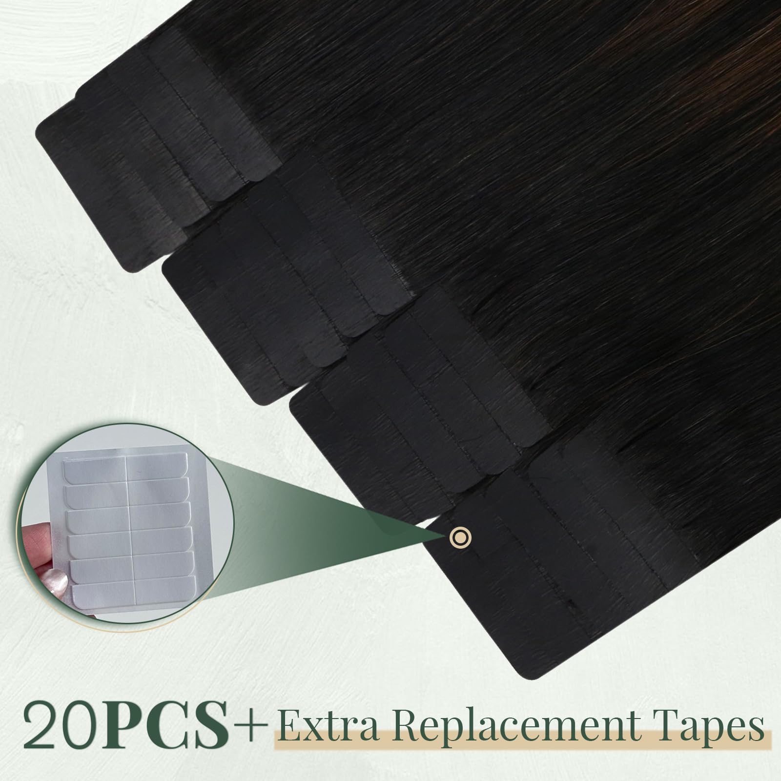 Ugeat Przedłużanie Włosów Taśma, Włosy Ludzkie, Balayage Naturalna Czerń do Crązu, 55 cm 20 sztuk 50g, Przedłużanie Włosów Tape in, Blond, Remy Naturalne Proste
