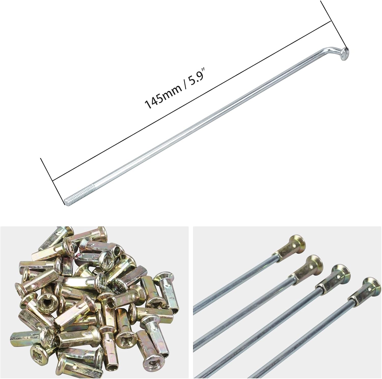 NICECNC Motorcycle 16" Rear Wheel Rim Spoke Nipple Set Compatible with Yamaha TTR125 2000-03 TTR125E 2003-09 TTR125L 2000-08 TTR125LE 2003-17 RT100 1990-00 DT100 1977-83 MX100 1979-83,See Fitment