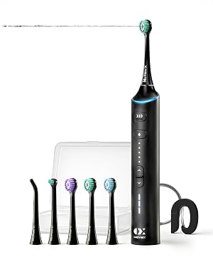 Electric Toothbrush with Water Flosser Combo 2 in 1 Dual Motor Sonic Flossing Toothbrush for Adults Professional Cordless