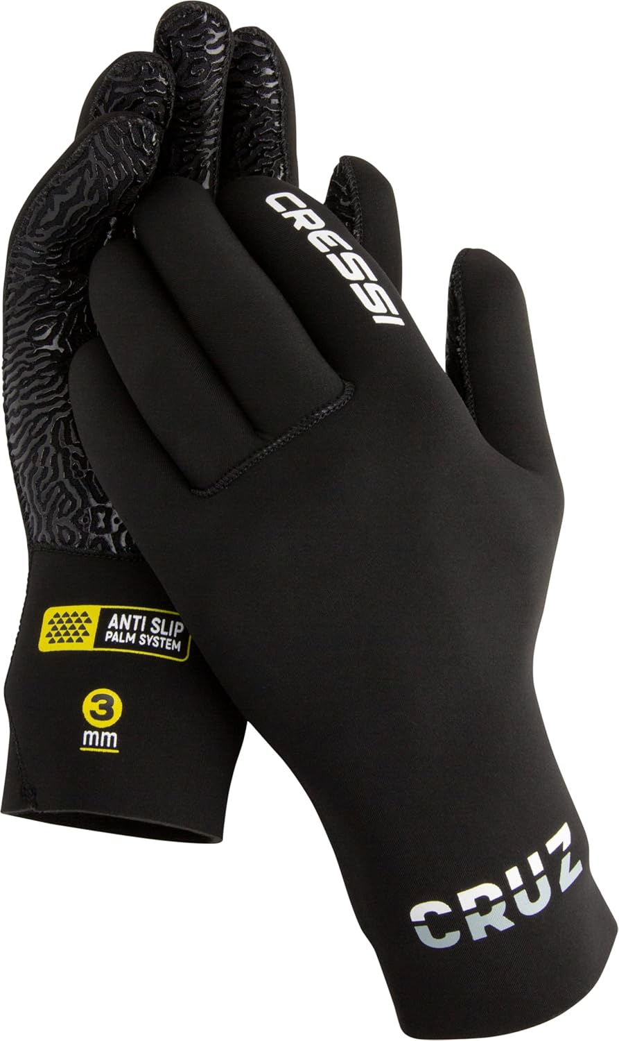 Cressi Adult 5 Finger 3mm Thick Neoprene Diving Gloves - Ultra Grip - Combine Comfort and Function - Cruz: Designed in Italy - Image 2